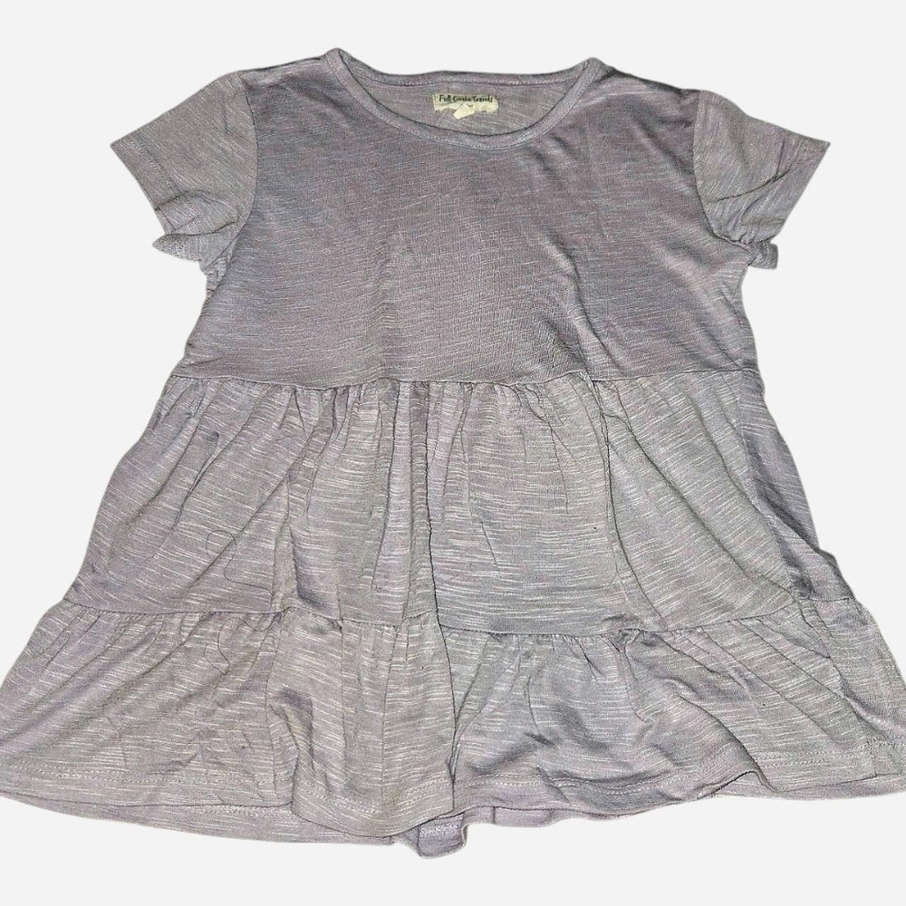 Charming Gray Ruffle Blouse for Kids